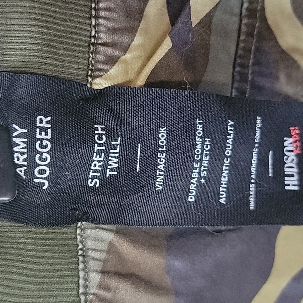 HUDSON KIDS NeW Army Jogger Green Camouflage Elastic Drawstring Waist Pants Sz L - Picture 4 of 10